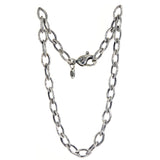 Silver NAVETTE Chain L Heavy Hammered