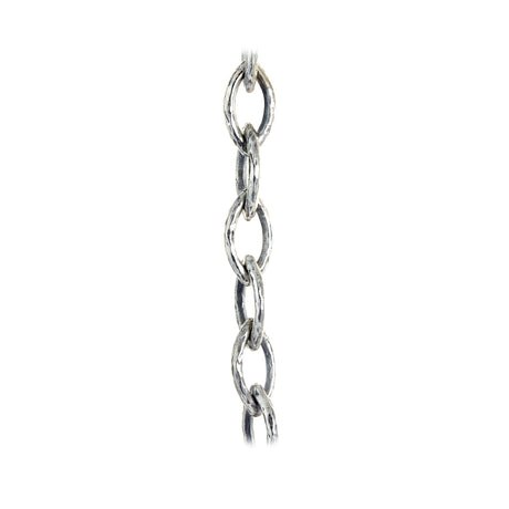 Silver NAVETTE Chain L Heavy Hammered