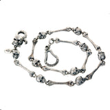 Silver Wallet or Key Chain Hammered with BONES and SKULLS