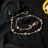 Silver Wallet or Key Chain Hammered with BONES and SKULLS