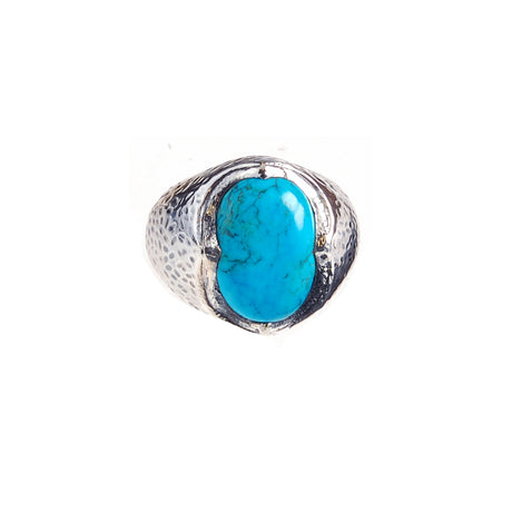 Silver Ring Hammered CROWN and Stone