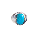 Silver Ring Hammered CROWN and Stone
