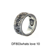 Silver Ring Hammered WHAT´S LOVE GOT TO DO WITH IT  10