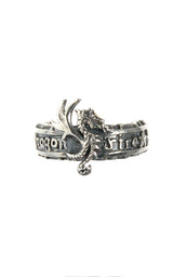 Silver Ring DRAGON FIRE Band with Dragon