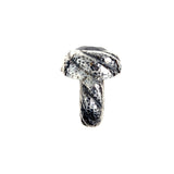 Silver Ring Hammered Spiral Band and Spiral Garnet Holder