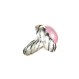 Silver Ring SPIRAL Fat Band and Oval SPIRAL Holder Rough