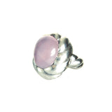 Silver Ring SPIRAL Fat Band and Oval SPIRAL Holder Rough