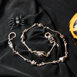 Silver Walletchain BONES SKULLS  DRAGON  LION and LEOPARD