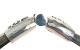 Silver Leather Bracelet WISH YOU WERE HERE Faceted Jointlock 13