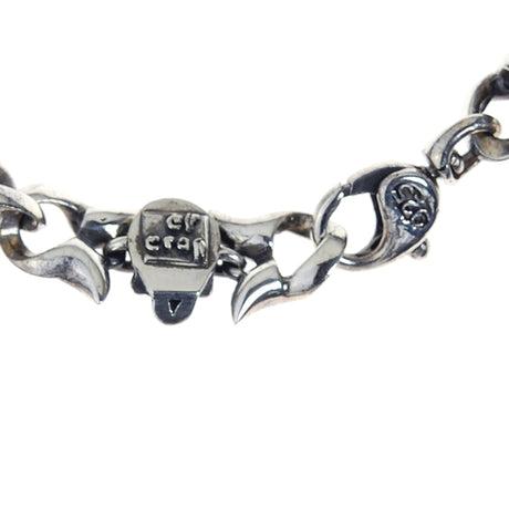 Silver Neckchain SKULLS and Swallowtails Curb Chain M with Karabiner