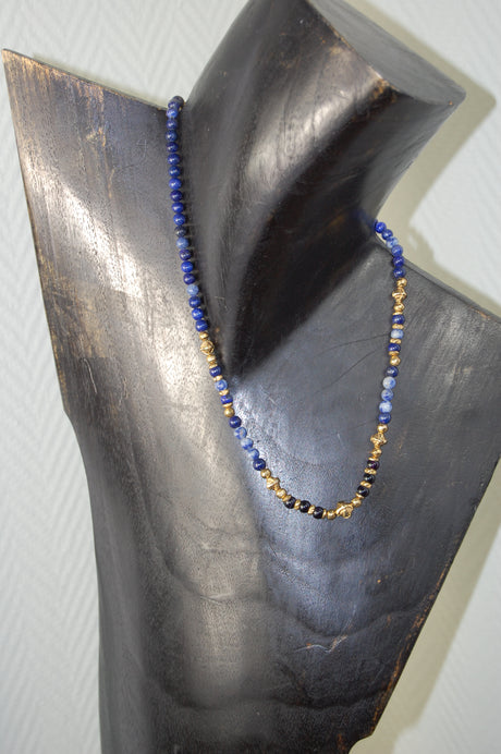 Silver Neckchain Beads KNIGHTS CROSS Balls Gold Plated