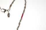 Silver Necklace ELFIN TUBES with Garnet Rock and Rubies