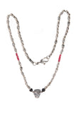 Silver Necklace ELFIN TUBES with LEOPARD and Rubies