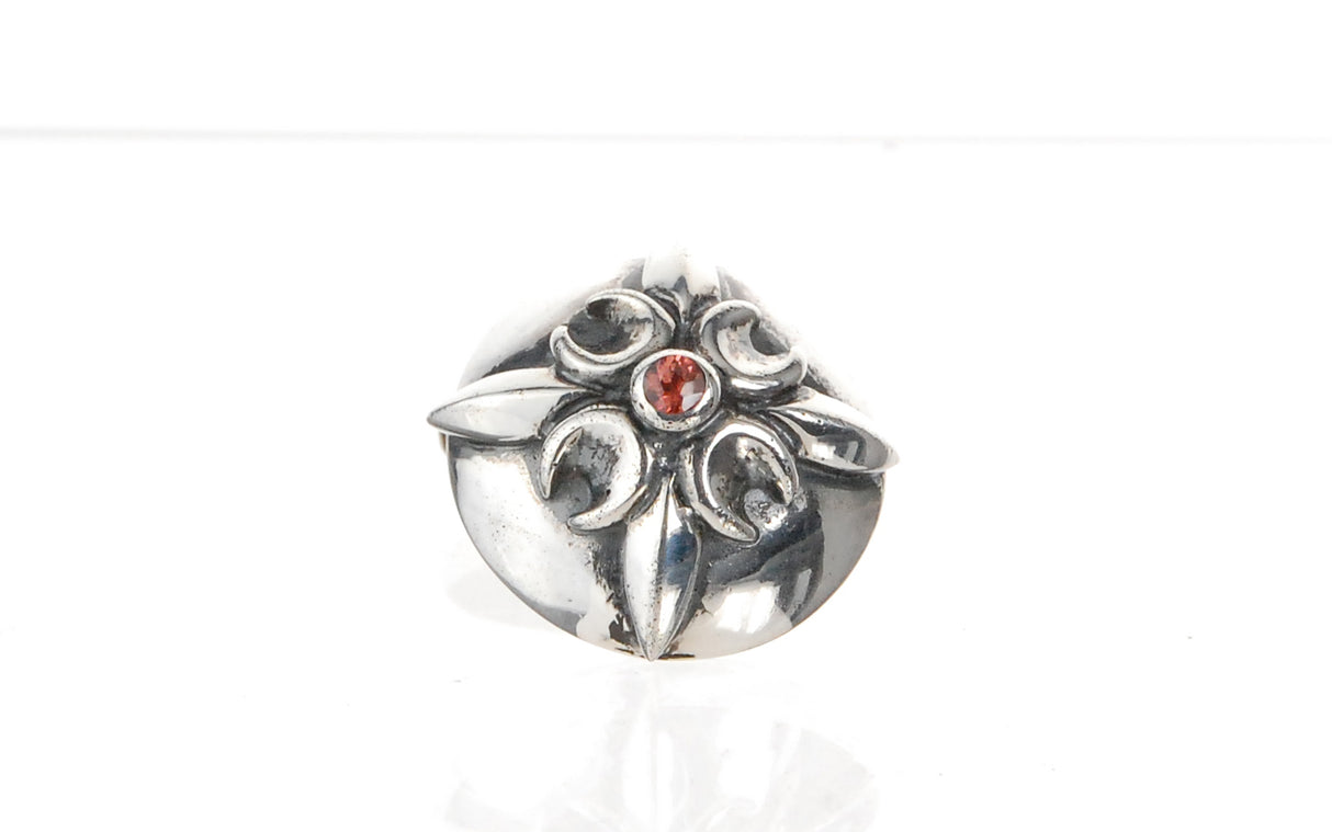 Silver Cufflinks CRESCENT STAR Round