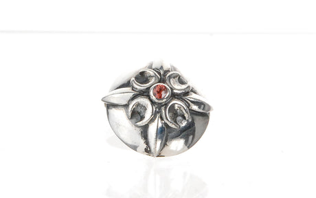 Silver Cufflinks CRESCENT STAR Round