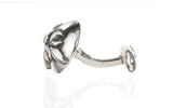 Silver Cufflinks CRESCENT STAR Round