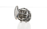 Silver Cufflinks CROWN with STONE