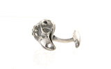 Silver Cufflinks Eagle Skull with Lily