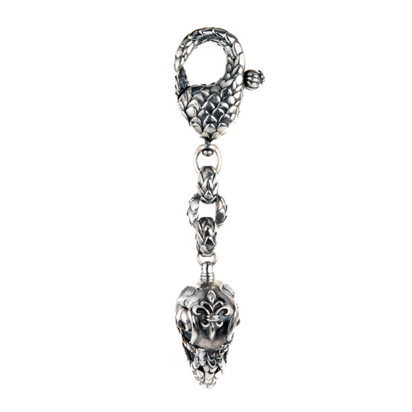 Silver Keytag EAGLESKULL with LILY and Dragon Scales