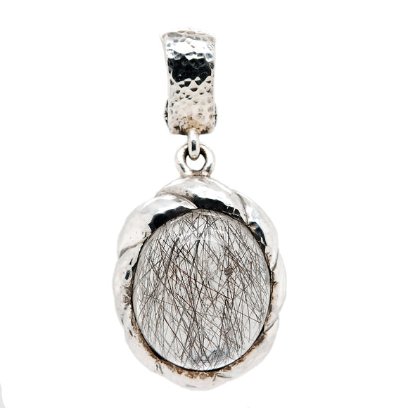 Silver Pendant SPIRAL with RUTIL QUARZ