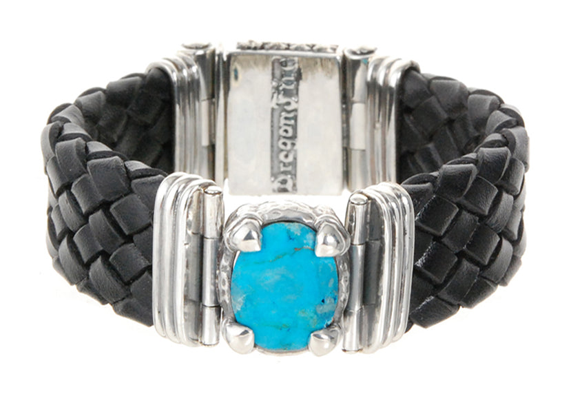 Silver Bracelet OVAL STONE with DRAGON CLAW Holder and Dragon Fire Lock 22