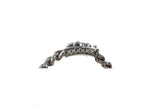 Silver Bracelet Hammered with Chain and LILY Lock