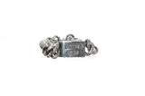 Silver Bracelet Hammered with Chain and LILY Lock