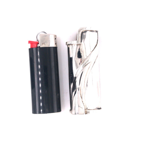 Silver Lighter Cover FLAME