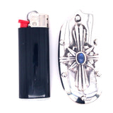 Silver Lighter Cover MORNING STAR with MOONSTONE