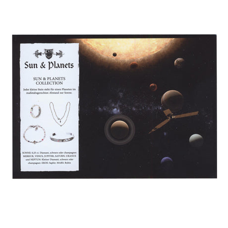 Silberarmreif SONNE und PLANETEN facettiert