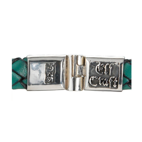Silver Leather Bracelet Plain LILY Jointlock 13