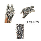 Silver Bangle DRAGON SCALES with DRAGON heads