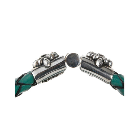 Silver Leather Bracelet Plain LILY Jointlock 13
