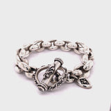 Silver Bracelet Peas Chain XL with Loop and Lily Stick
