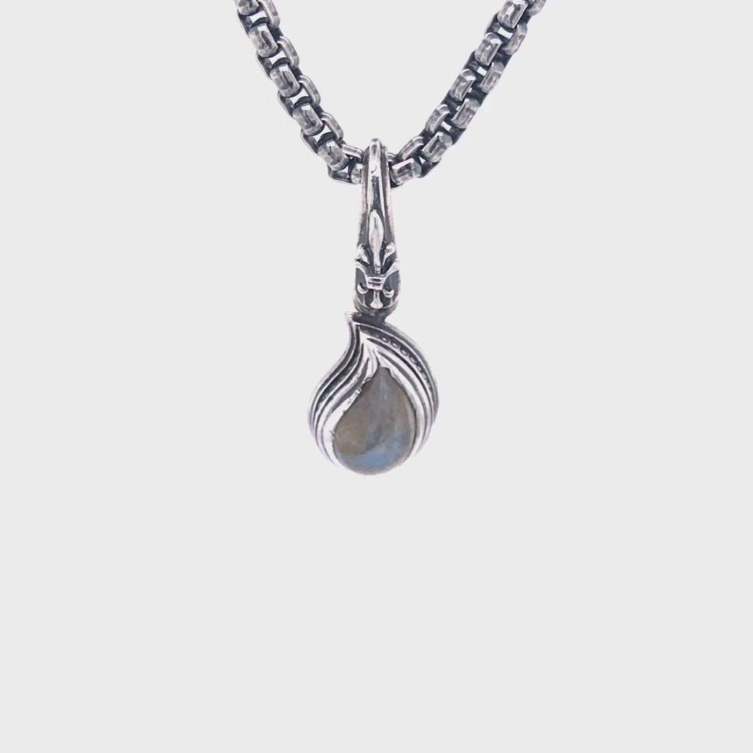 Silver Pendant PAISLEY S with Labradorite