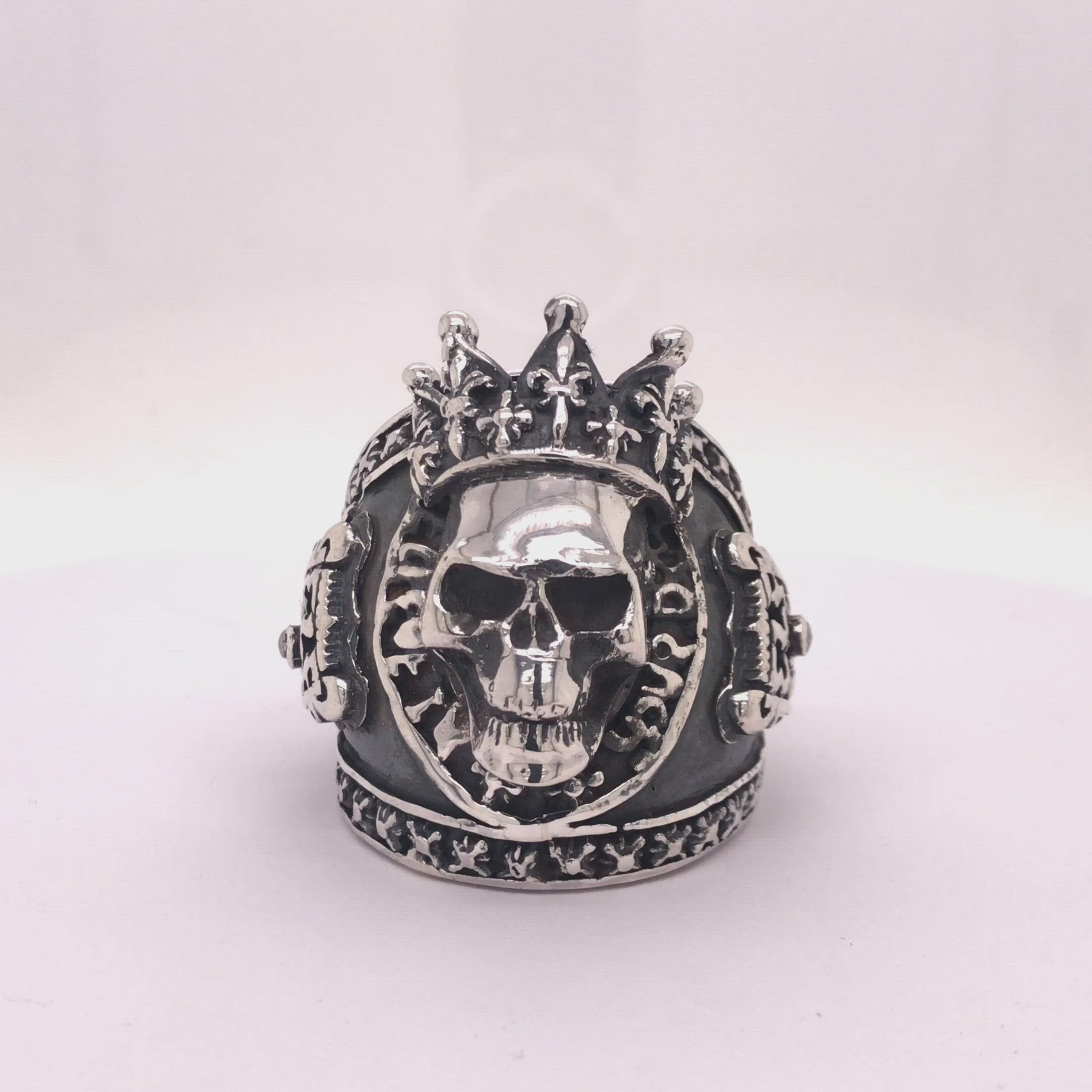 Silver Ring MAGIC Crowned SKULL – Elfcraft