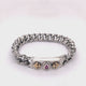 Silver Bracelet Oval Moonstone with LILIES and DRAGON SCALES Chain