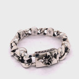 Silver Bracelet SKULL Halflinks and Lily Boxlock