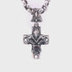 Silver Pendant LILY on CROSS Garden at Night M-Star Sides