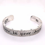 Silver Bangle Hammered with  BELIEVE IN YOUR DREAMS