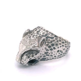 Silver Ring LEOPARD Head M Hammered