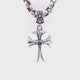 Silver Pendant Malteser Cross with Stone