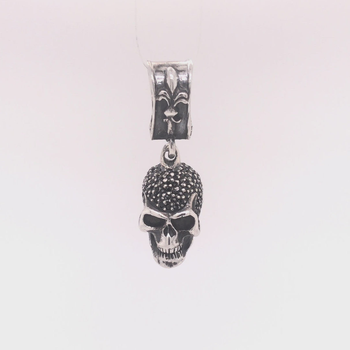 Silver Pendant SKULL L Pave 28