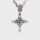 Silver Pendant CRESCENT CROSS in GARDEN AT NIGHT