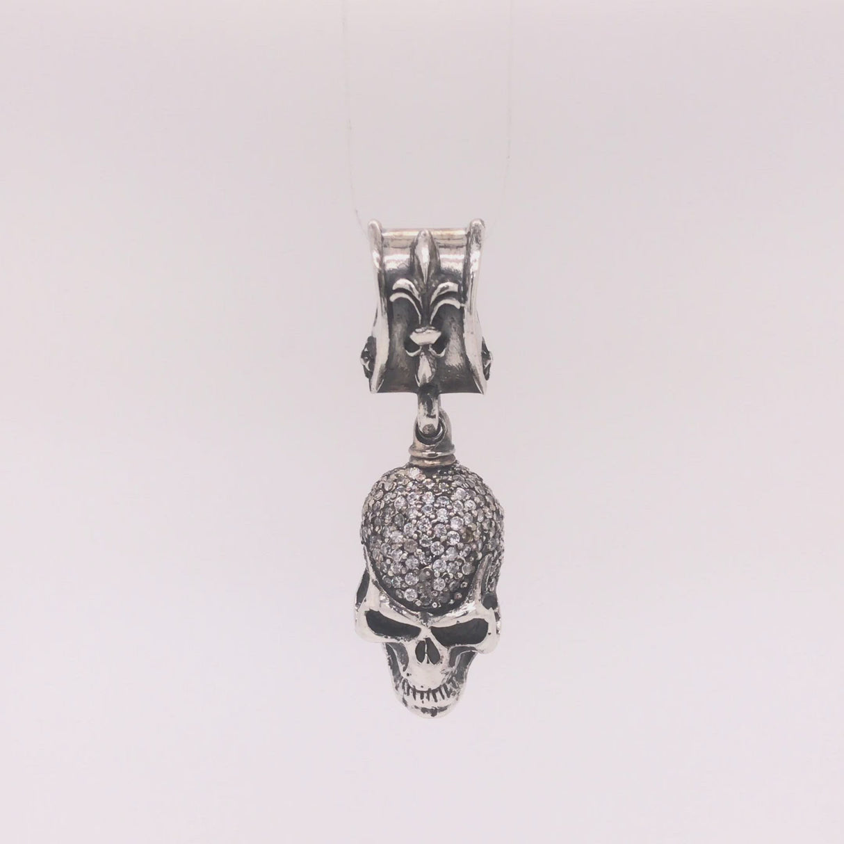 Silberanhänger SKULL L Pave 28