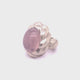 Silver Ring SPIRAL Fat Band and Oval SPIRAL Holder Rough