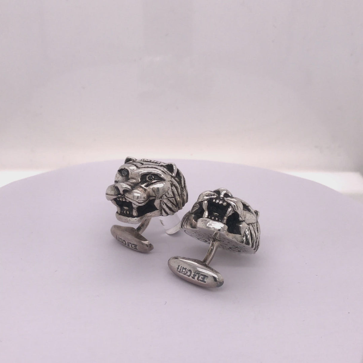 Silver Cufflinks LION HEAD L