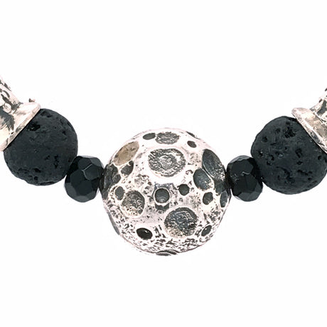 Silver Bracelet BEADS and Silver Balls DRAGON FIRE SKULL LILY and CROSSES Balls
