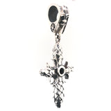 Silver Pendant CRESCENT CROSS with DRAGON SCALES